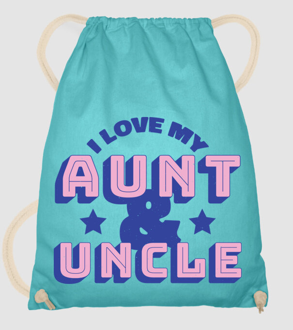 I Love My Aunt & Uncle model turcoaz pe tricou