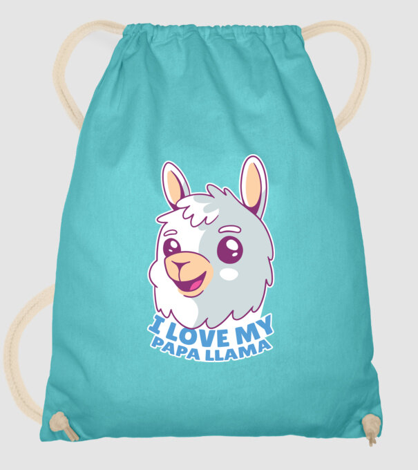 I Love My Papa Llama tricou drăguț cu lamă pentru bunicul model turcoaz pe tricou
