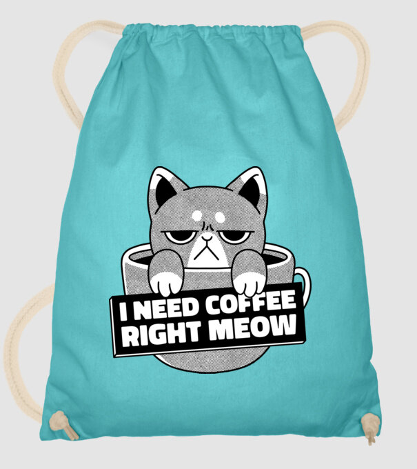 I need Coffee Right Meow model turcoaz pe tricou