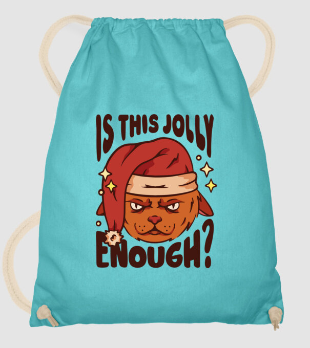 Is this Jolly enough tricou de Crăciun model turcoaz pe tricou