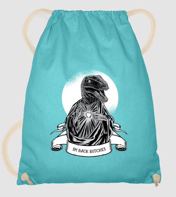 Iisus Raptor Dinozaur model turcoaz pe tricou