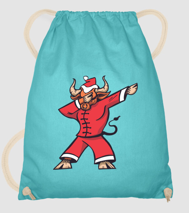 Taur de Crăciun DAB model turcoaz pe tricou