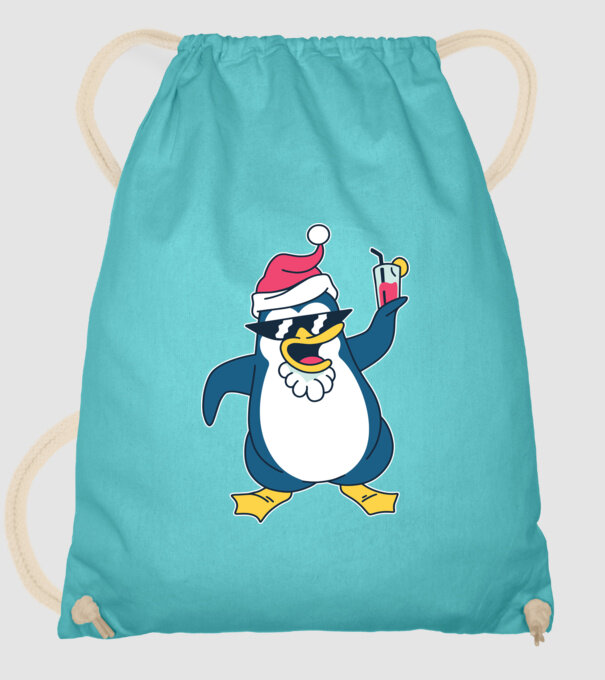 Pinguin de Crăciun model turcoaz pe tricou