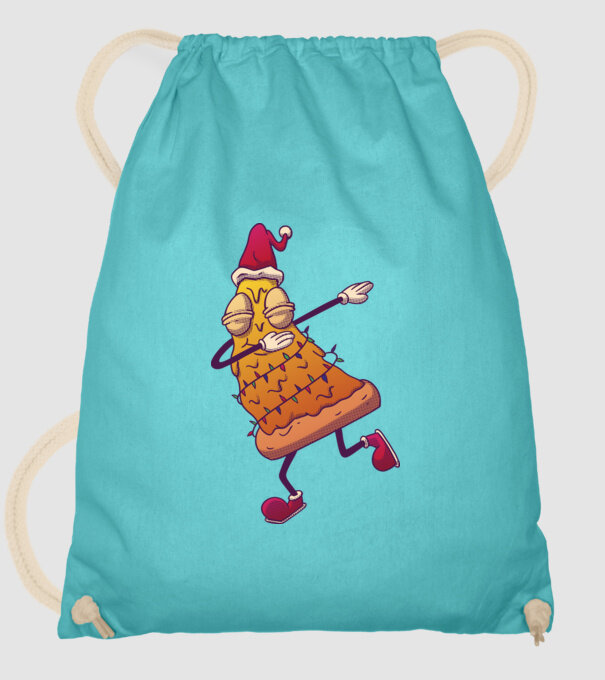 Pizza de Crăciun DAB model turcoaz pe tricou