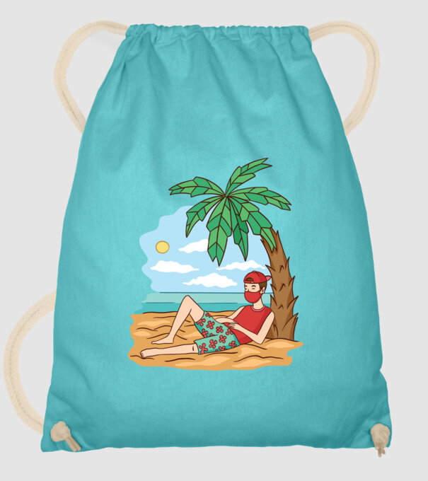 Vacanță în carantină model turcoaz pe tricou