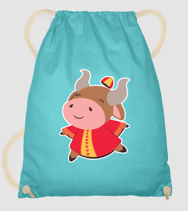 Anul chinezesc - Anul Bivolului model turcoaz pe tricou