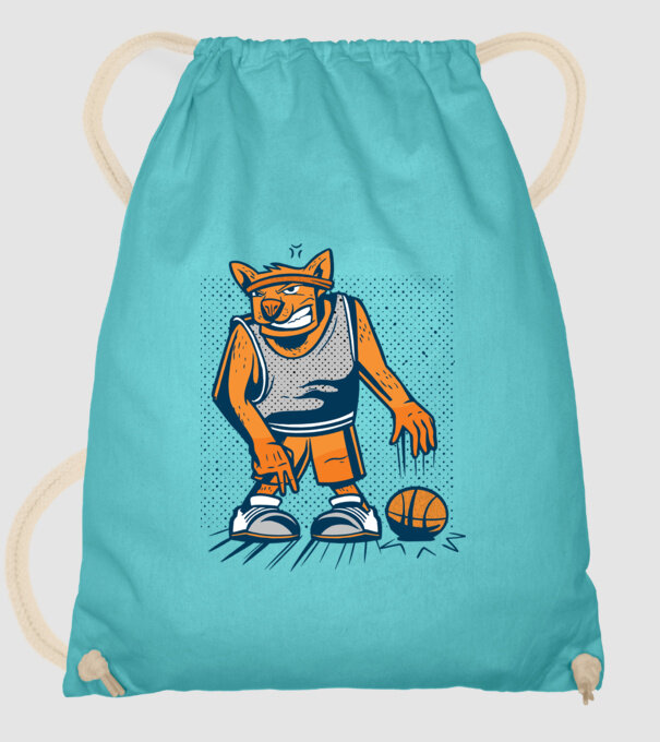 câine baschetbalist model turcoaz pe tricou