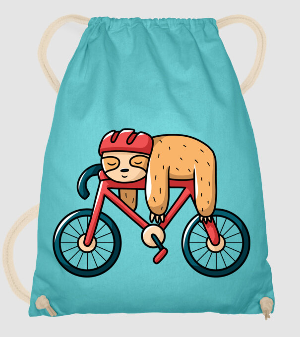 Leneș pe bicicletă model turcoaz pe tricou