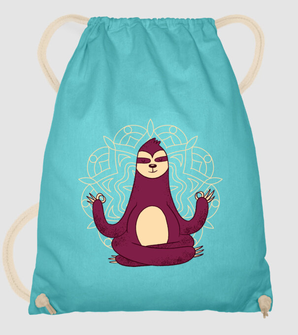 Leneș Meditație Yoga model turcoaz pe tricou
