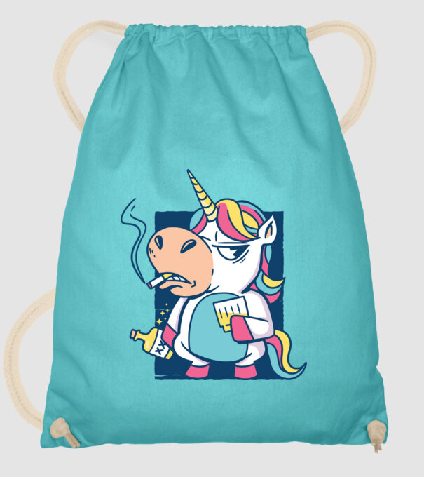 Unicorn rebel model turcoaz pe tricou