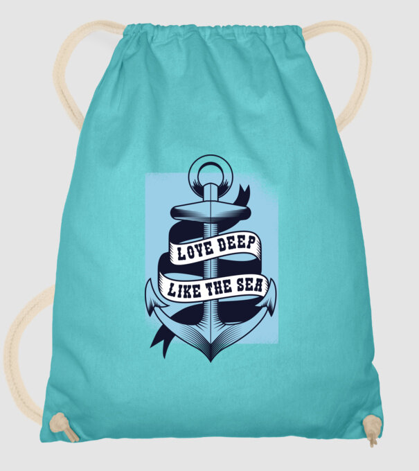 'Love deep like the sea ancoră dragoste Valentine''s Day' model turcoaz pe tricou
