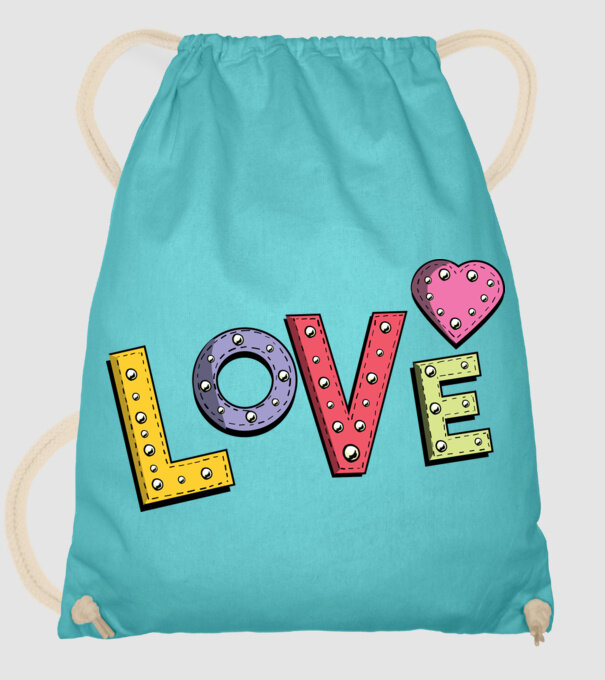 'Inscripție Love pentru Valentine''s Day' model turcoaz pe tricou