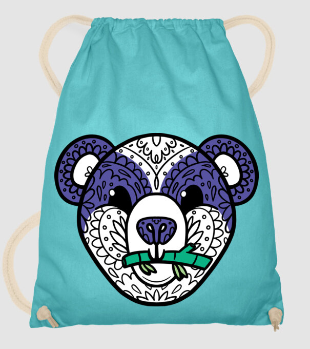 Mandala Panda model turcoaz pe tricou