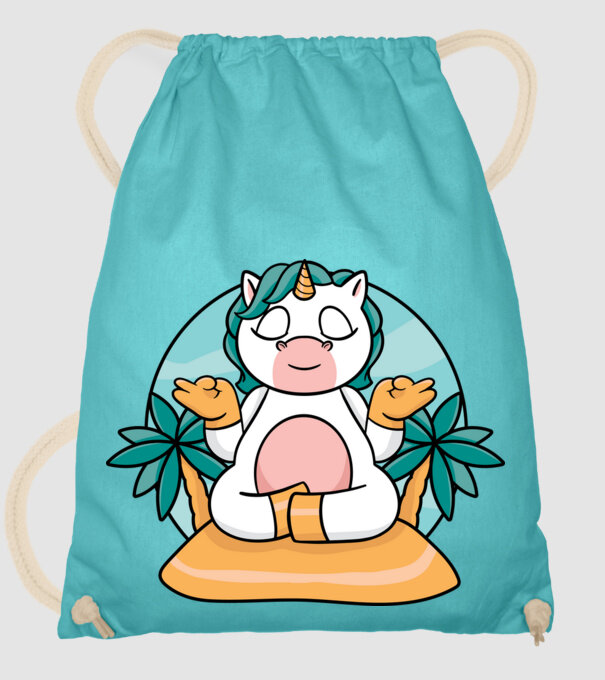 Unicornul meditator model turcoaz pe tricou