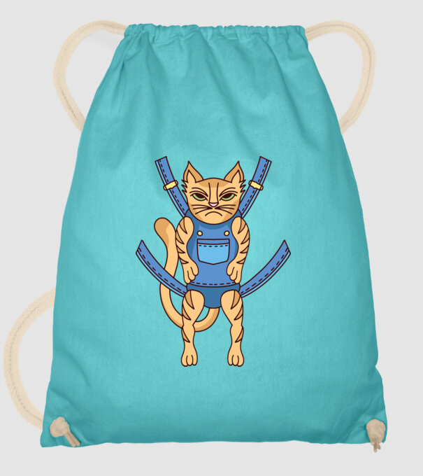 Pisică Supărată model turcoaz pe tricou
