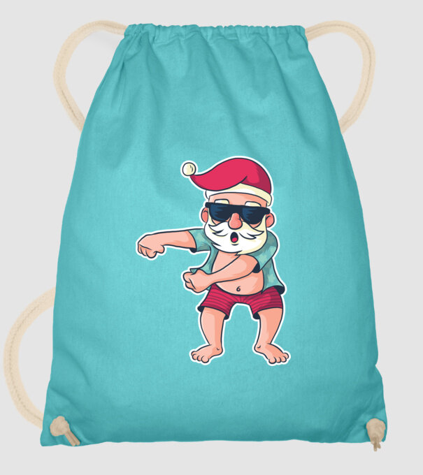 Moș Crăciun dans Floss DAB model turcoaz pe tricou
