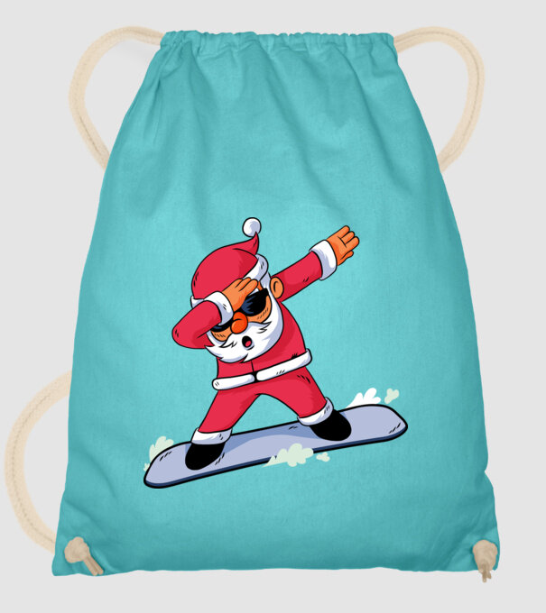 Moș Crăciun Snowboard DAB tricou amuzant model turcoaz pe tricou
