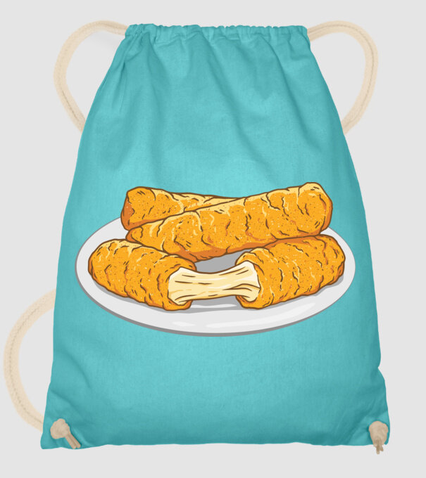 Fâșii de mozarella model turcoaz pe tricou