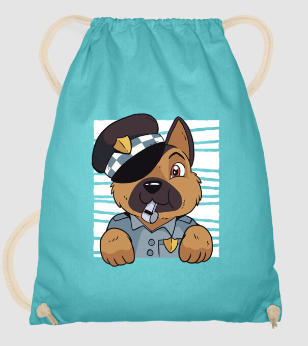 Ciobănesc german câine de poliție model turcoaz pe tricou
