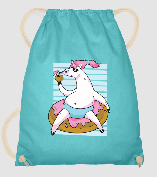 Unicorn în vacanță model turcoaz pe tricou