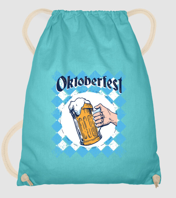 Tricou cu bere Oktoberfest model turcoaz pe tricou