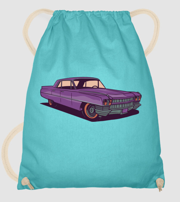 Mașină Old school model turcoaz pe tricou