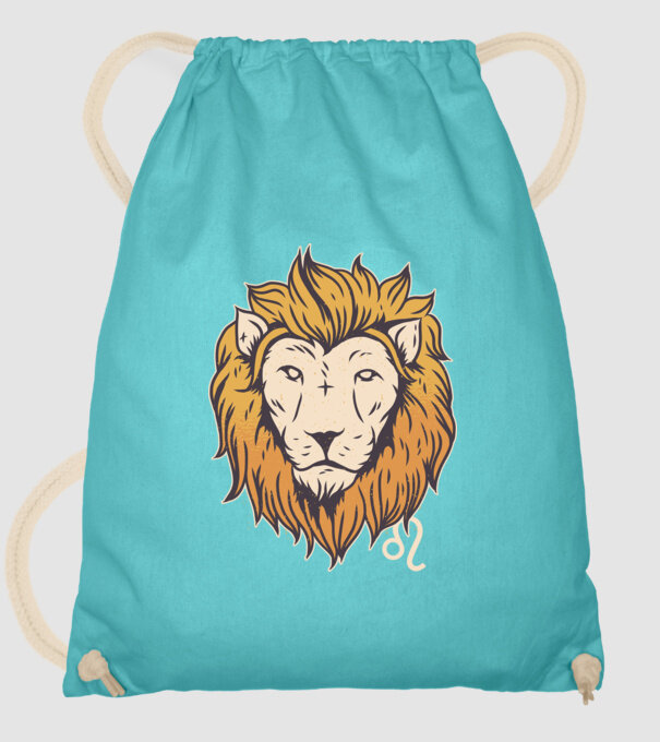 Lion head Horoscope model turcoaz pe tricou
