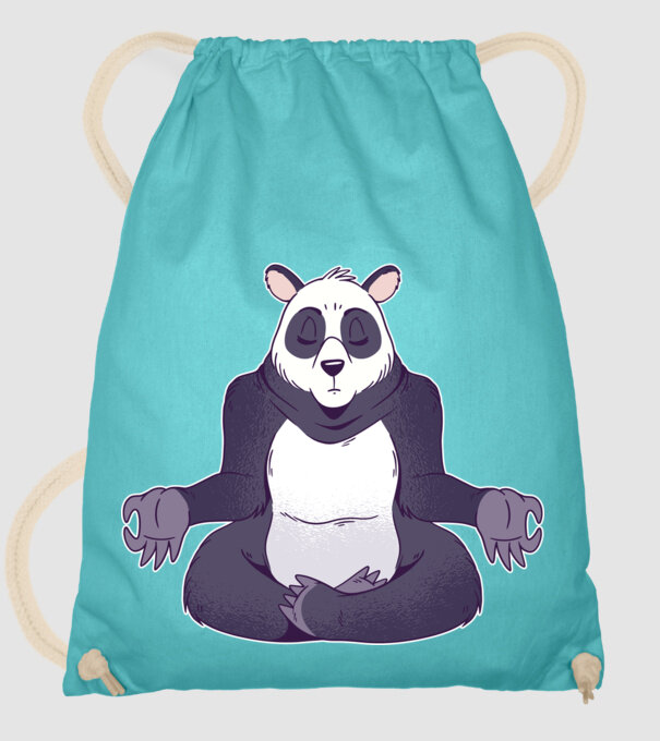 Panda Meditație model turcoaz pe tricou