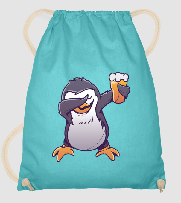 Pinguin cu Bere DAB model turcoaz pe tricou