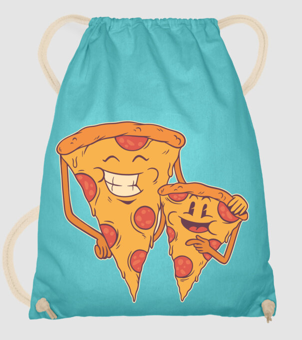 Familie Pizza model turcoaz pe tricou