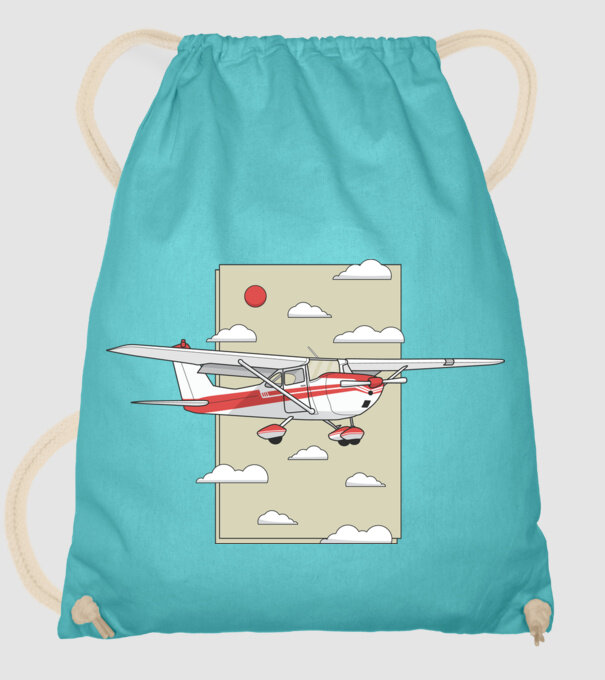 Avion cu elice model turcoaz pe tricou