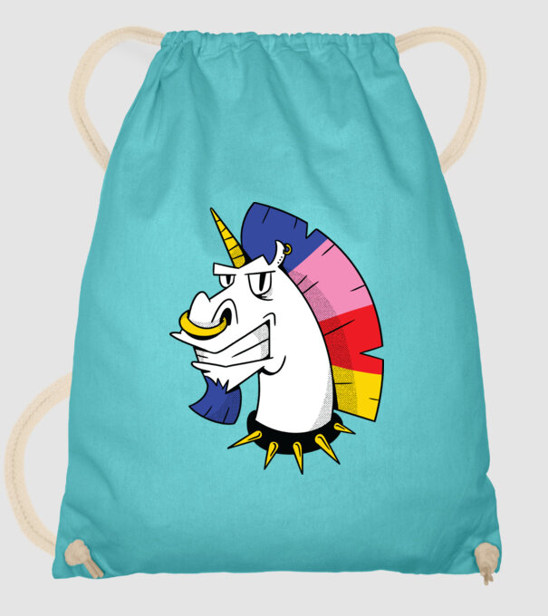 Punk unicorn model turcoaz pe tricou