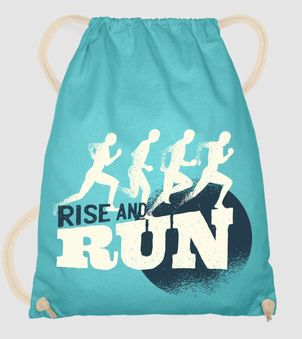 Rise and Run - Tricou pentru alergători model turcoaz pe tricou