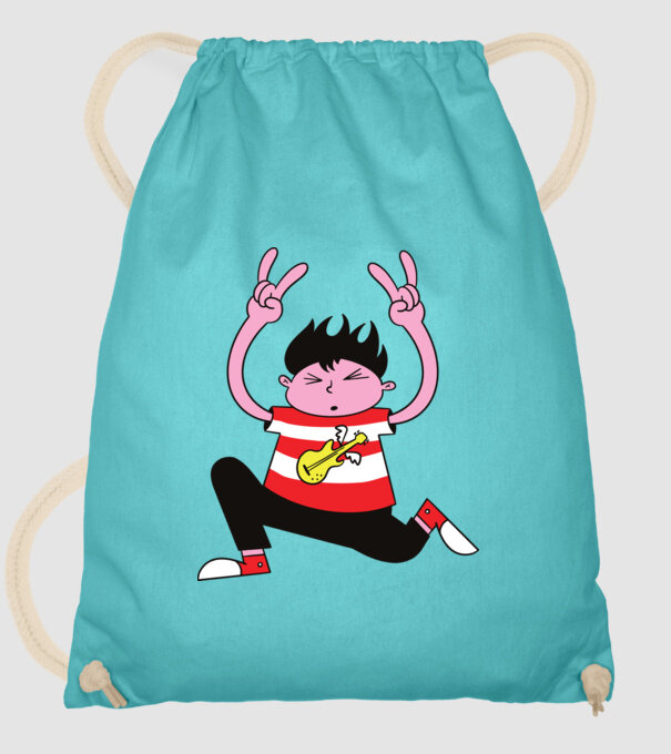 Băiat Rocker model turcoaz pe tricou