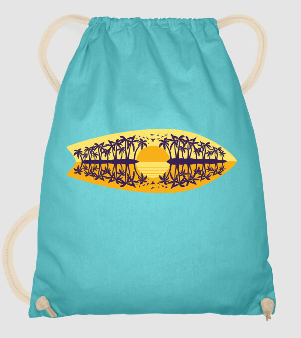 Surfboard model turcoaz pe tricou