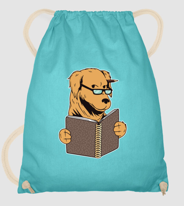 Câine Studiind model turcoaz pe tricou
