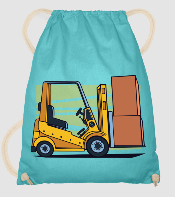 Stivuitor model turcoaz pe tricou
