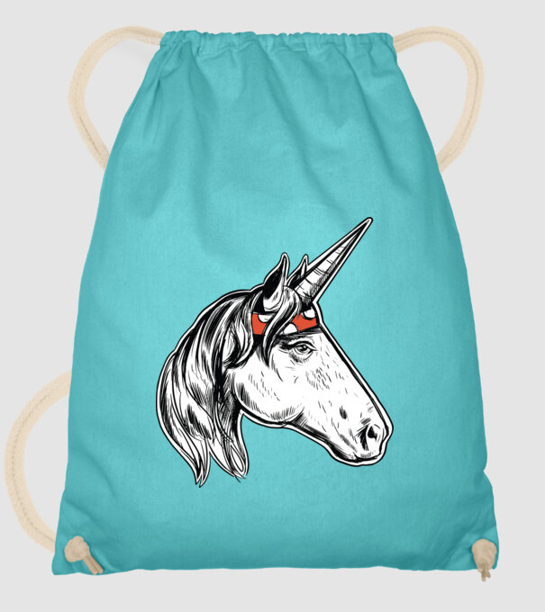 Cal Unicorn model turcoaz pe tricou