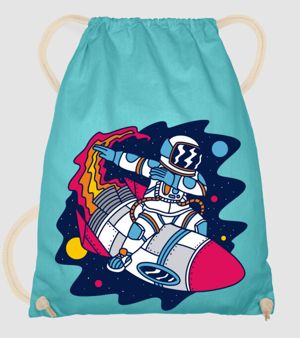 Astronaut DAB model turcoaz pe tricou