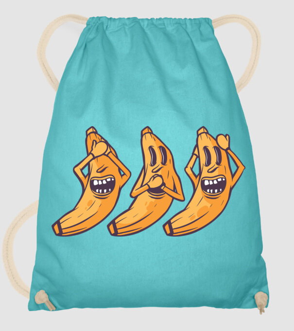 Banane amuzante - Nu vede, nu vorbește, nu aude model turcoaz pe tricou