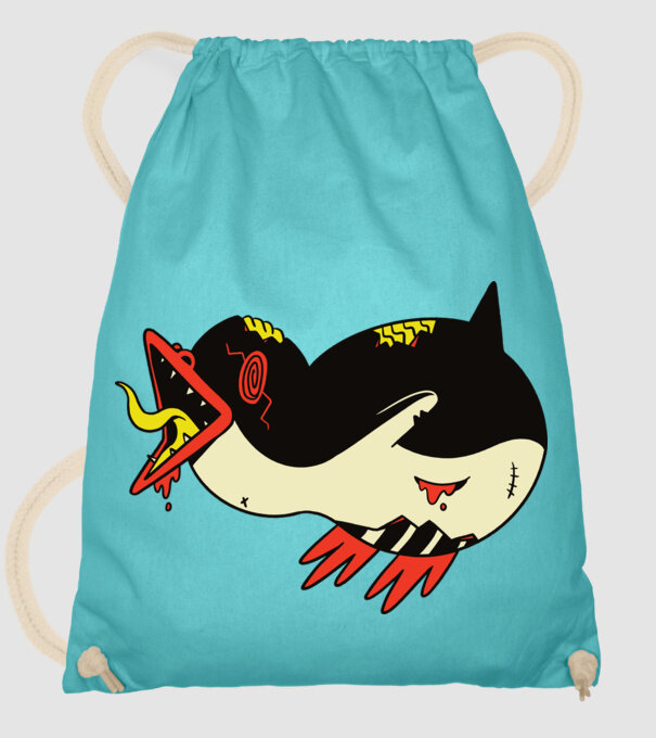 Pinguin Zombie model turcoaz pe tricou