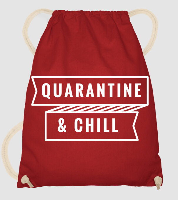 Quarantine and chill model roșu pe tricou