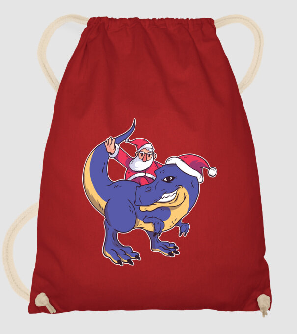 Santasaurus Moș Crăciun pe dinozaur model roșu pe tricou