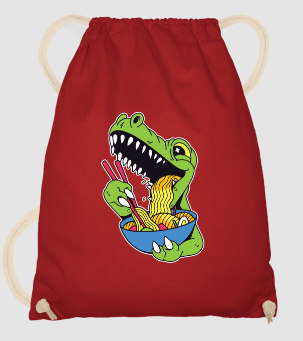 T-rex Ramen model roșu pe tricou