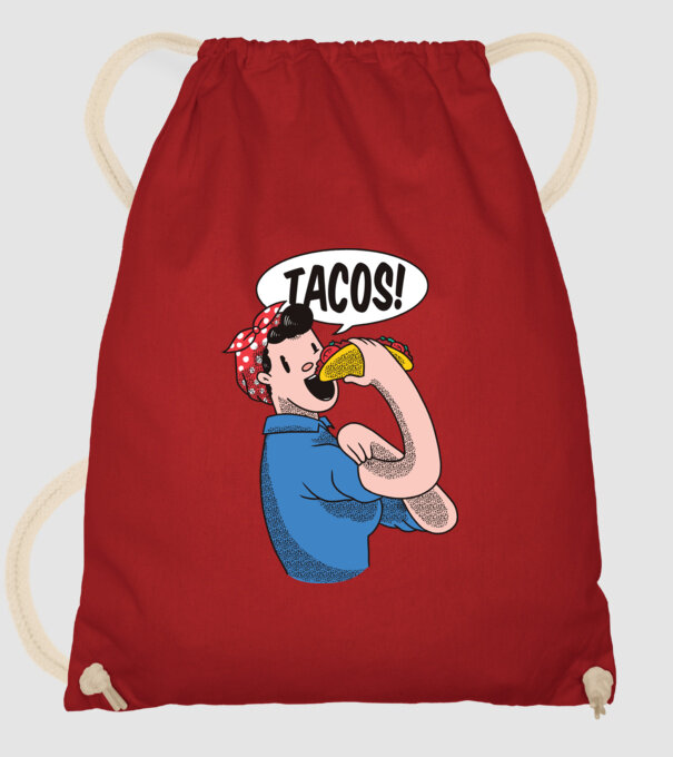 Tacos feminism model roșu pe tricou