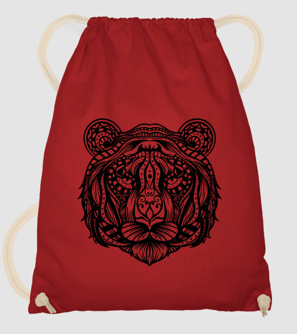 Tigru Mandala model roșu pe tricou