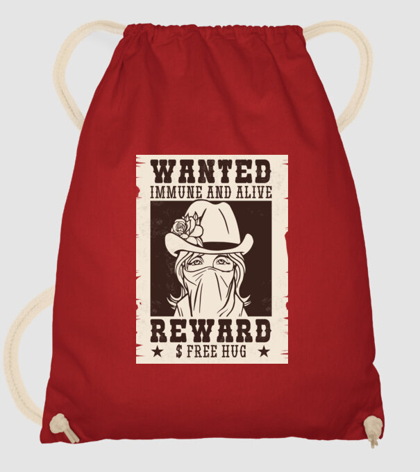 Afiș Wanted - Îmbrățișări gratuite model roșu pe tricou