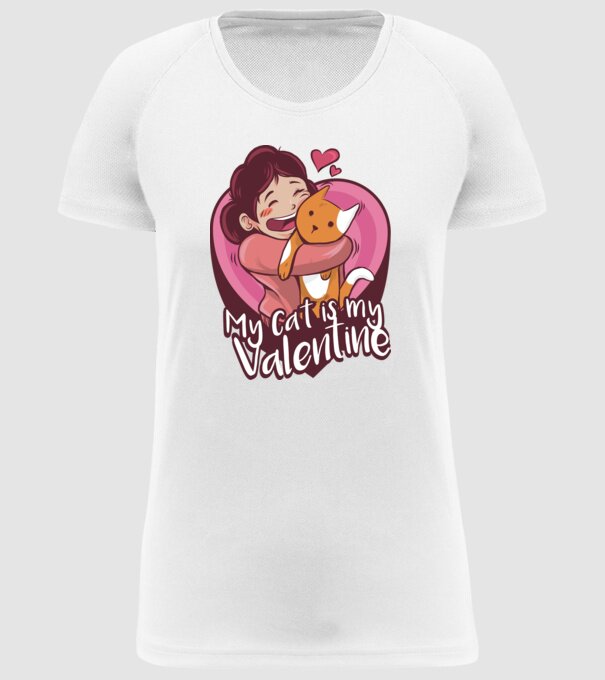 'Pisica mea este dragostea mea Tricou drăguț pentru Valentine''s Day' model alb pe tricou