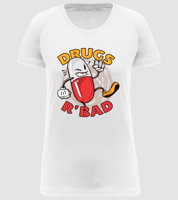 Drogurile sunt rele model alb pe tricou