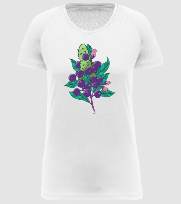 Arbust de afine model alb pe tricou